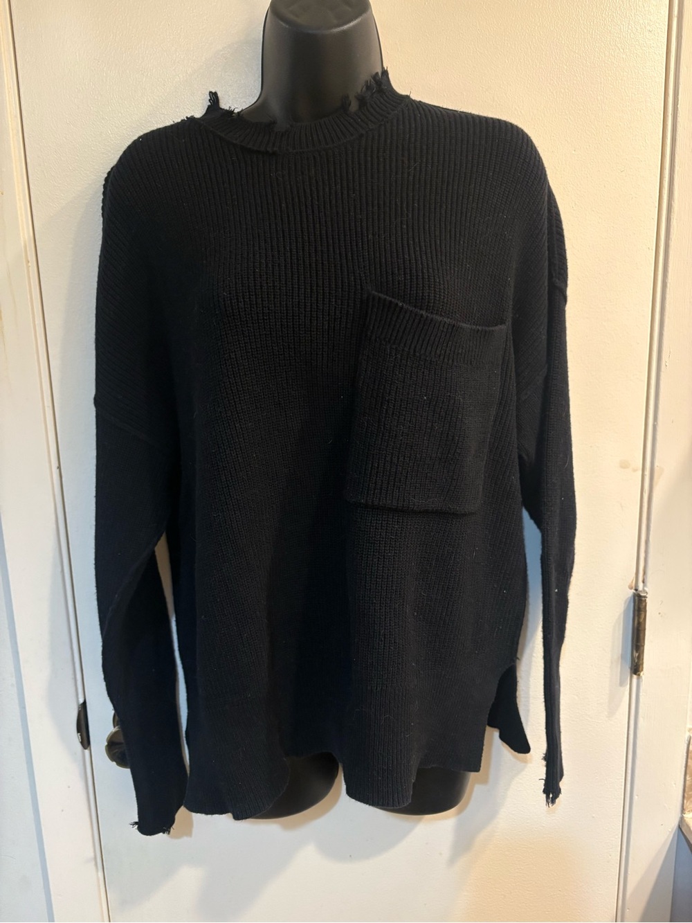 Pistola Oversized Black Darya Crewneck Sweater Size Small